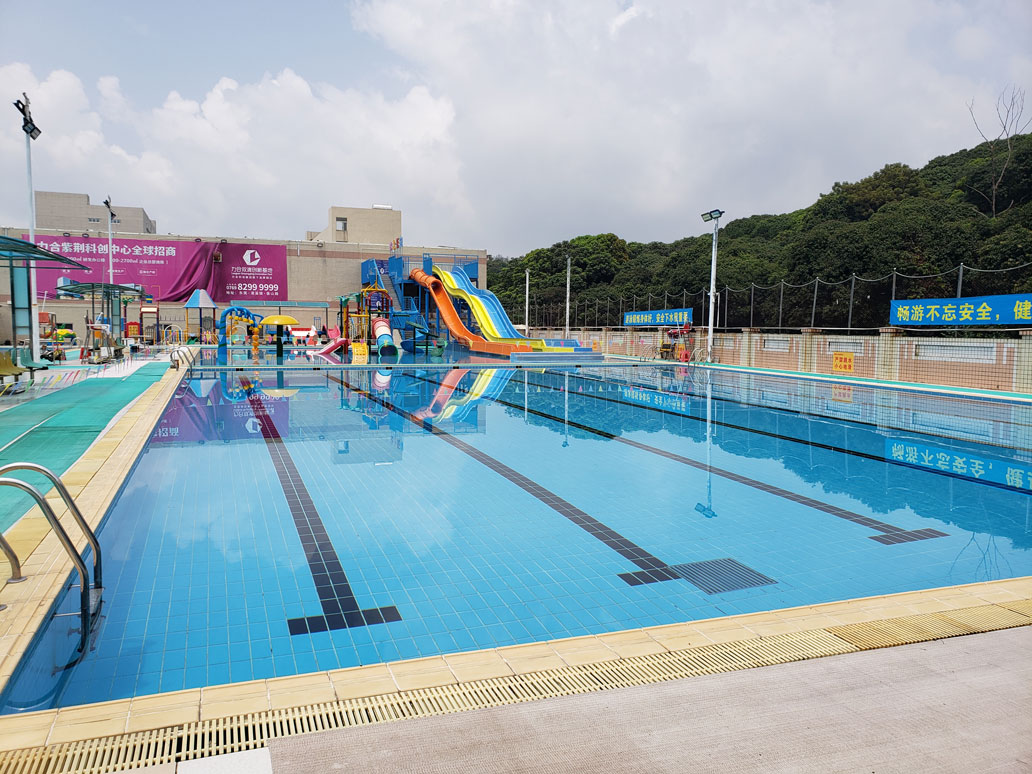 新健力清溪分館體育中心2020年水上樂園園區升級改造工程由廣州昊至泉集團承接,目前正加大施工力度！